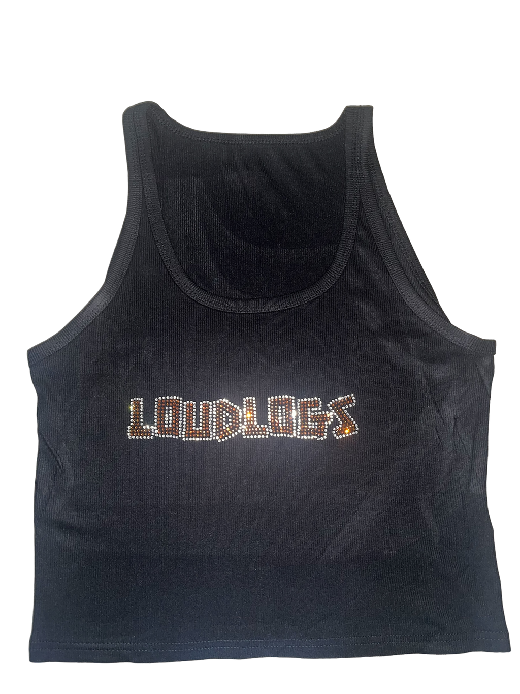 LoudLogs Rhinestone Rib Knit Tank Top